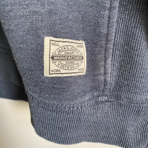 Jack & Jones Vintage Cloth Co. Men's Long Sleeve Heavy Sweatshirt Charcoal Gray - Picture 3 of 12